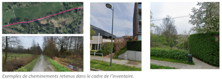 Exemple de cheminements retenus dans l’inventaire