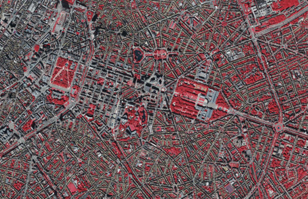Carte : Extrait d’une photographie aérienne de la Région bruxelloise