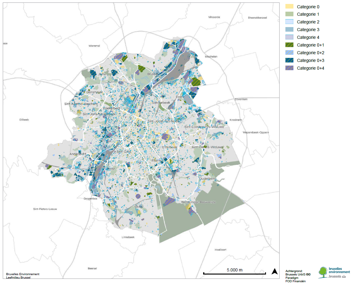Carte de l’inventaire de l’état du sol : Région bruxelloise (Juillet 2026)