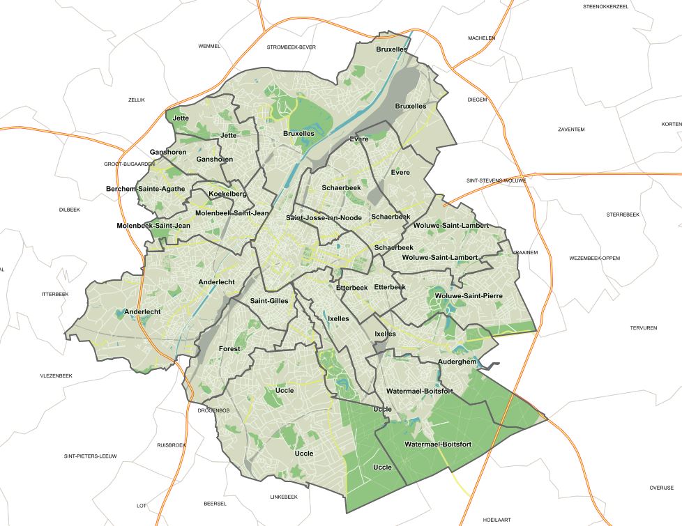 Carte des permis d'environnement de la Région de Bruxelles Capitale